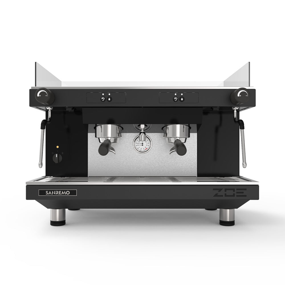 Sanremo Zoe SAP 2-Gruppen Siebtraeger Kaffeemaschine Manuelle Version Vorderansicht