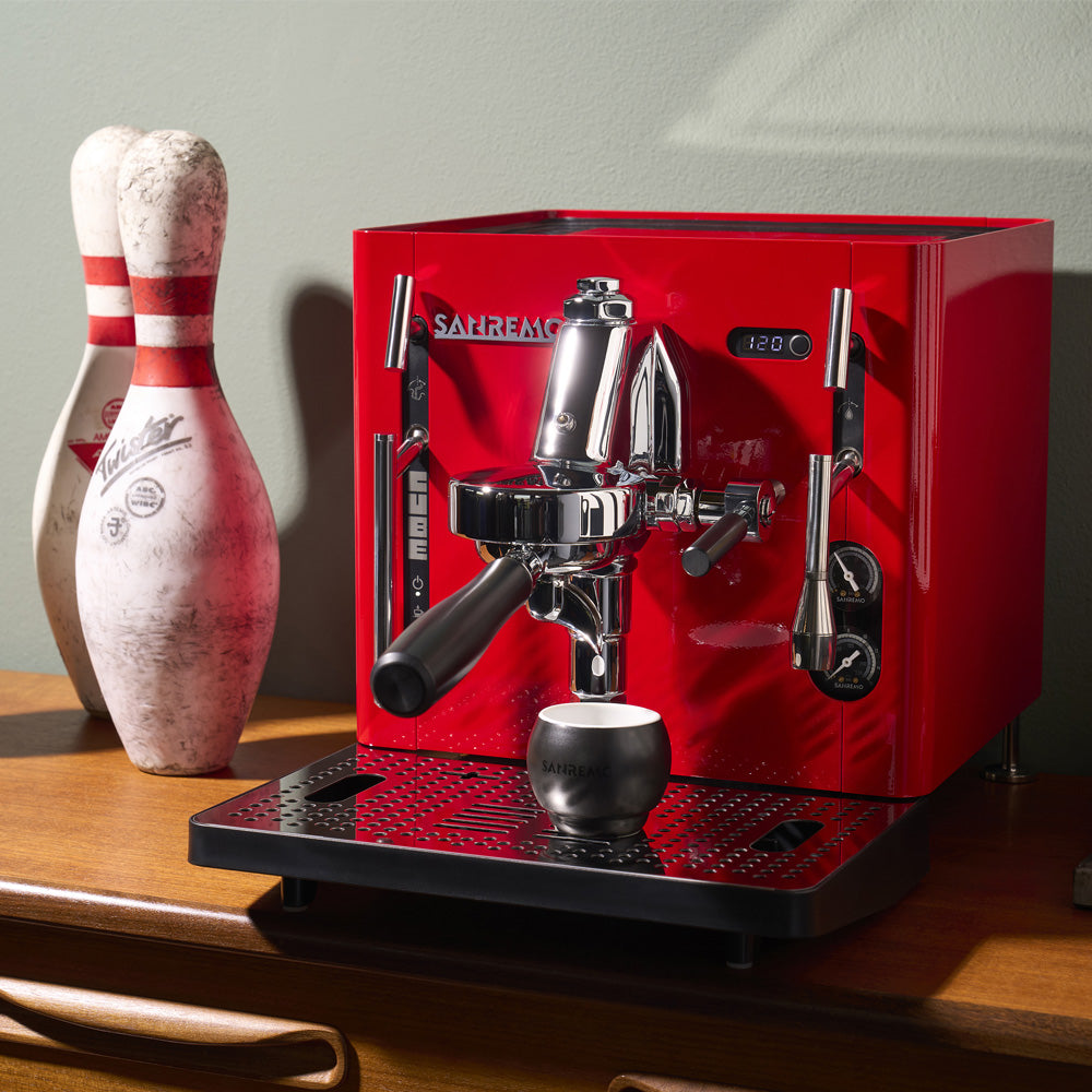 Sanremo Cube Design Absolute Espressomaschine rot